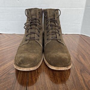 Frye Boots Mens Olive Bowery Suede Leather Ankle Combat Lace Up Boot Sz 11
